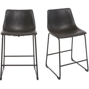 Miliboo Tabourets de bar design noir H61 cm lot de 2 NEW ROCK