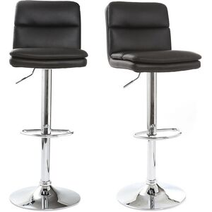 Miliboo Tabourets de bar design noirs lot de 2 CLARK