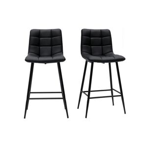 Miliboo Tabourets de bar design noirs H65 cm (lot de 2) MAXWELL