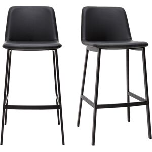 Miliboo Tabourets de bar design noirs H75 cm lot de 2 ARSENE