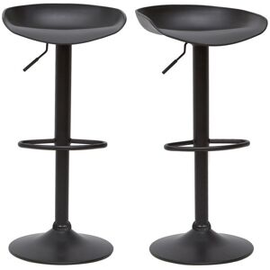 Miliboo Tabourets de bar reglables design noirs H65 cm lot de 2 PEBBLE