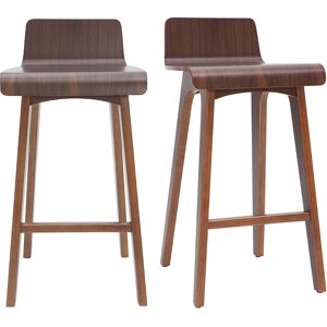 Miliboo Tabourets de bar scandinaves noyer H65 cm lot de 2 BALTIK