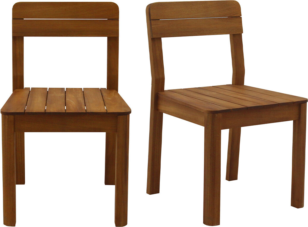 Miliboo Chaises de jardin en bois massif (lot de 2) AKIS