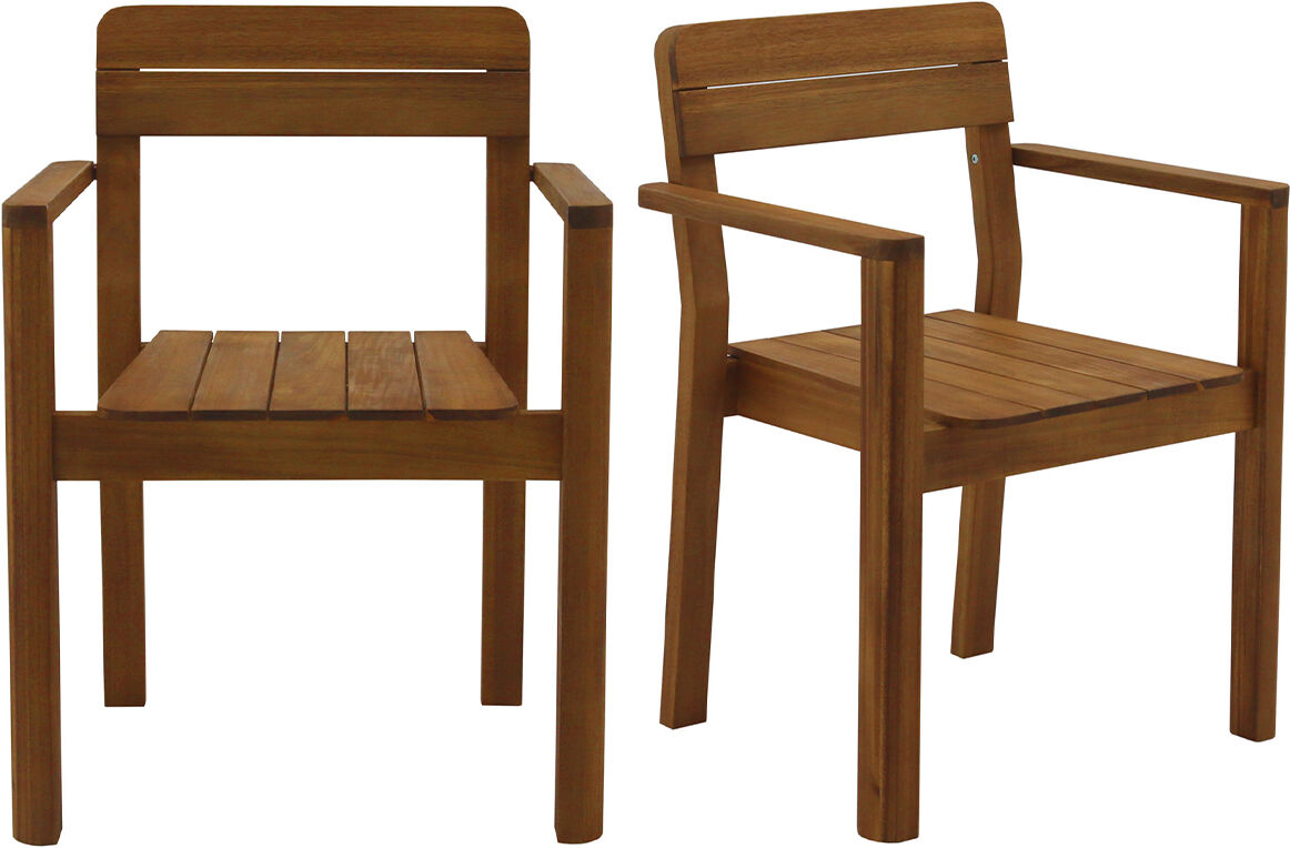 Miliboo Fauteuils de jardin en bois massif (lot de 2) AKIS