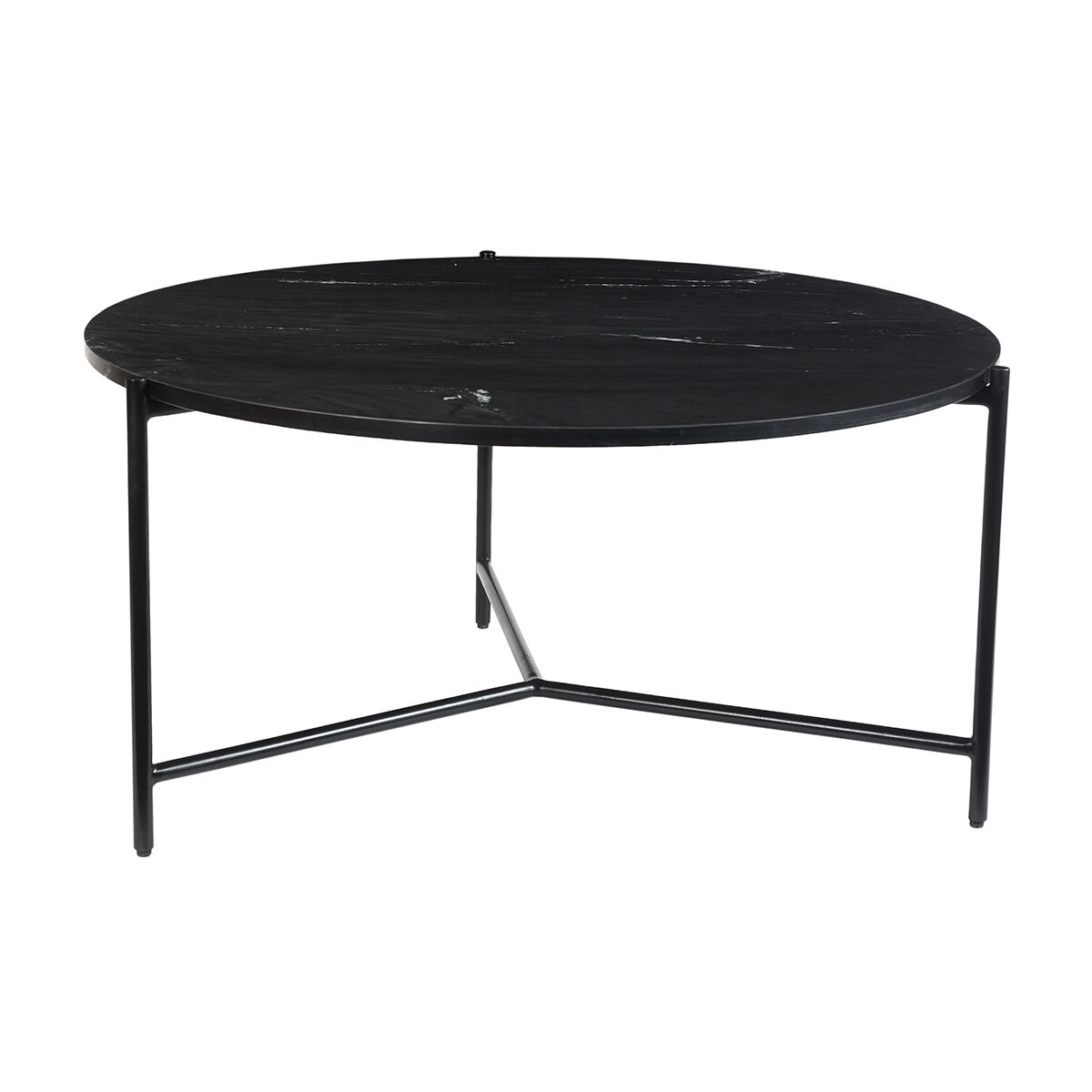 Miliboo Table basse ronde design en marbre noir D90 cm BUMCELLO
