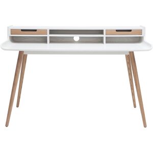 Miliboo Bureau avec rangements scandinave blanc et bois clair L140