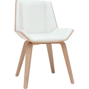 Miliboo Chaise design blanc et bois clair MELKIOR