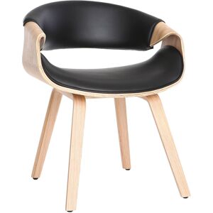 Miliboo Chaise design noir et bois clair ARAMIS