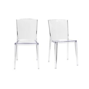 Miliboo Chaises design transparentes empilables interieur - exterieur (lot de 2) ISLAND