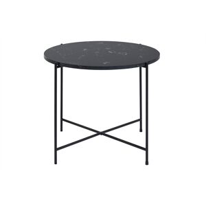 Miliboo Table basse ronde design noire en marbre et metal D52 cm SARDA