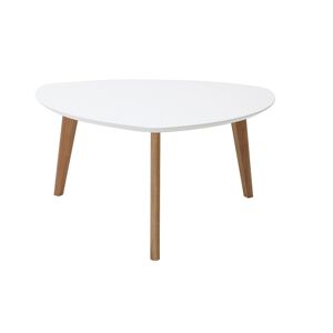 Miliboo Table basse scandinave blanc et bois clair chene L80 cm EKKA