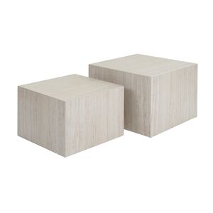 Miliboo Tables basses gigognes design effet travertin (lot de 2) CALLA