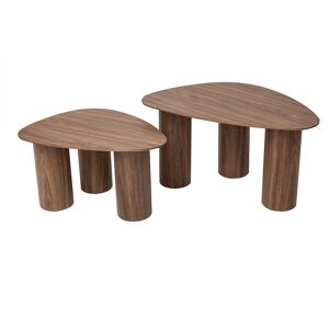 Miliboo Tables basses gigognes design en bois fonce (lot de 2) FOLEEN