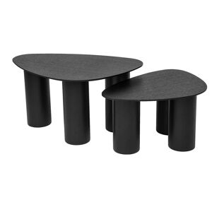 Miliboo Tables basses gigognes design en bois noir (lot de 2) FOLEEN