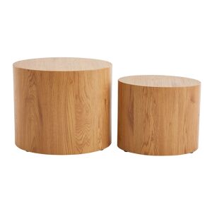 Miliboo Tables basses gigognes ovales scandinaves bois clair finition chene (lot de 2) WOODY