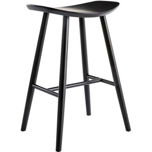 Miliboo Tabouret de bar bois noir H65 cm DEMORY