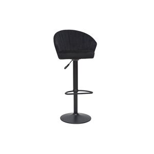 Miliboo Tabouret de bar design reglable et pivotant en velours noir IZAAC