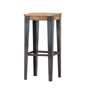 Miliboo Tabouret de bar industriel acier et bois manguier massif H75 cm MADISON