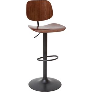 Miliboo Tabouret de bar relevable noyer et metal noir TOBIAS