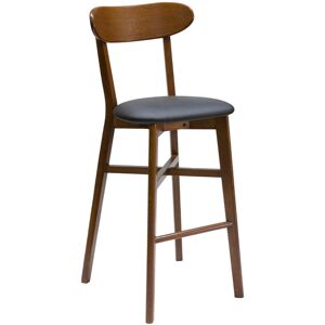 Miliboo Tabouret de bar vintage noyer et noir H75 cm DOVE