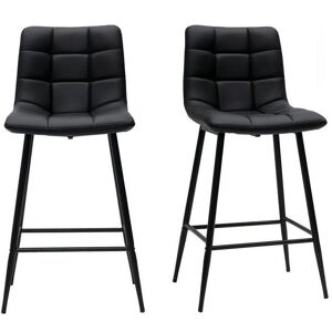 Miliboo Tabourets de bar design noirs H65 cm (lot de 2) MAXWELL