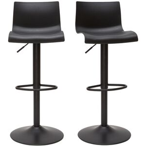 Miliboo Tabourets de bar reglables design en metal noir (lot de 2) ONA