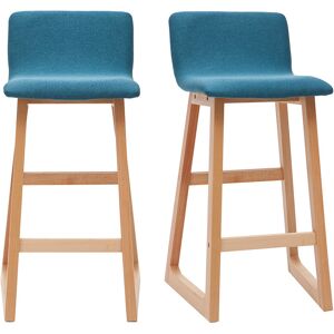 Miliboo Tabourets de bar scandinaves bleu canard 65 cm (lot de 2) OSAKA