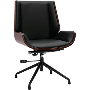 Miliboo Chaise de bureau design pivotante 360° noir, bois foncé noyer et métal noir CURVED - Publicité Miliboo Chaise de bureau design pivotante 360° noir, bois foncé noyer et métal noir CURVED - Publicité