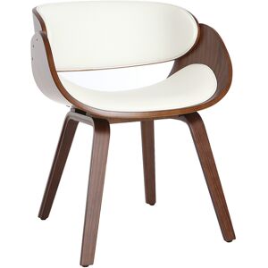 Miliboo Chaise design blanc et bois foncé noyer BENT - Publicité Miliboo Chaise design blanc et bois foncé noyer BENT - Publicité