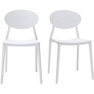 Miliboo Chaises design empilables blanches intérieur - extérieur (lot de 2) ANNA - Publicité Miliboo Chaises design empilables blanches intérieur - extérieur (lot de 2) ANNA - Publicité