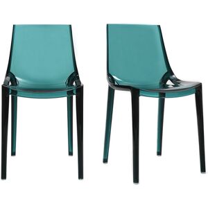 Miliboo Chaises design empilables bleu pétrole transparent intérieur - extérieur (lot de 2) YZEL - Publicité Miliboo Chaises design empilables bleu pétrole transparent intérieur - extérieur (lot de 2) YZEL - Publicité