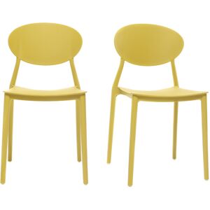 Chaises empilables jaunes Miliboo ANNA - Intérieur/Extérieur - Lot de 2 - Publicité Chaises empilables jaunes Miliboo ANNA - Intérieur/Extérieur - Lot de 2 - Publicité