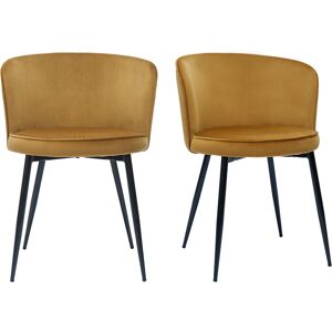 Miliboo Chaises design en tissu velours bronze et métal noir (lot de 2) SERIF - Publicité Miliboo Chaises design en tissu velours bronze et métal noir (lot de 2) SERIF - Publicité