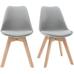 Miliboo Chaises design gris et bois clair massif (lot de 2) PAULINE - Publicité Miliboo Chaises design gris et bois clair massif (lot de 2) PAULINE - Publicité
