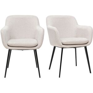 Miliboo Chaises en tissu effet velours texturé beige et métal noir (lot de 2) AMIKA - Publicité Miliboo Chaises en tissu effet velours texturé beige et métal noir (lot de 2) AMIKA - Publicité