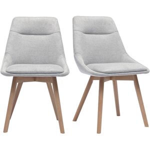 Miliboo Chaises en tissu effet velours texturé gris clair et bois clair (lot de 2) ALESS - Publicité Miliboo Chaises en tissu effet velours texturé gris clair et bois clair (lot de 2) ALESS - Publicité
