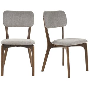 Miliboo Chaises en tissu effet velours texturé gris et bois foncé (lot de 2) JOCA - Publicité Miliboo Chaises en tissu effet velours texturé gris et bois foncé (lot de 2) JOCA - Publicité