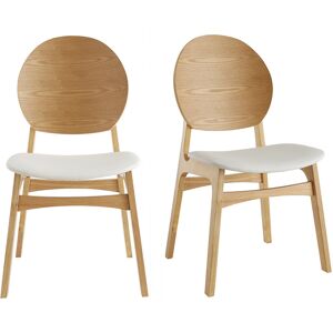 Miliboo Chaises scandinaves en bois clair et blanc (lot de 2) ELTON - Publicité Miliboo Chaises scandinaves en bois clair et blanc (lot de 2) ELTON - Publicité