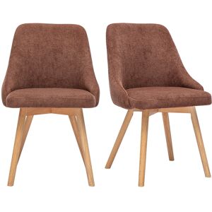 Miliboo Chaises scandinaves en tissu chenille terre brûlée et bois clair (lot de 2) HASTA - Publicité Miliboo Chaises scandinaves en tissu chenille terre brûlée et bois clair (lot de 2) HASTA - Publicité