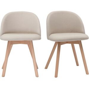 Chaises en tissu naturel et hêtre massif Miliboo - Lot de 2 - Publicité Chaises en tissu naturel et hêtre massif Miliboo - Lot de 2 - Publicité