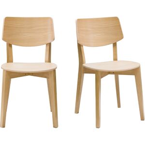 Miliboo Chaises vintage en bois clair chêne (lot de 2) AVEA - Publicité Miliboo Chaises vintage en bois clair chêne (lot de 2) AVEA - Publicité