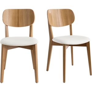 Miliboo Chaises vintage en bois clair chêne et blanc (lot de 2) LUCIA - Publicité Miliboo Chaises vintage en bois clair chêne et blanc (lot de 2) LUCIA - Publicité