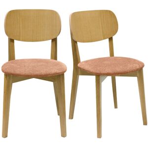 Miliboo Chaises vintage en bois clair chêne et tissu effet velours terracotta (lot de 2) LUCIA - Publicité Miliboo Chaises vintage en bois clair chêne et tissu effet velours terracotta (lot de 2) LUCIA - Publicité