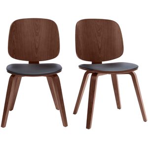 Miliboo Chaises vintage en bois foncé et noir (lot de 2) BECK - Publicité Miliboo Chaises vintage en bois foncé et noir (lot de 2) BECK - Publicité