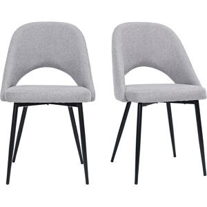Miliboo Chaises vintage en tissu effet velours texturé gris et métal noir (lot de 2) COSETTE - Publicité Miliboo Chaises vintage en tissu effet velours texturé gris et métal noir (lot de 2) COSETTE - Publicité