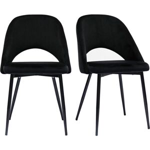 Miliboo Chaises vintage noires en tissu velours et métal (lot de 2) COSETTE - Publicité Miliboo Chaises vintage noires en tissu velours et métal (lot de 2) COSETTE - Publicité