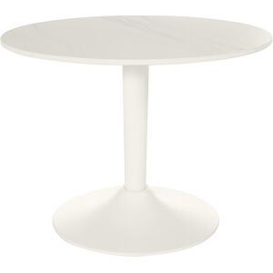 Miliboo Table basse design ronde en céramique blanche et métal D60 cm MALOU - Publicité Miliboo Table basse design ronde en céramique blanche et métal D60 cm MALOU - Publicité