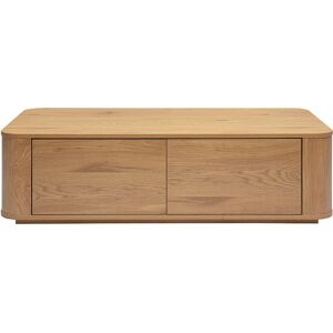 Miliboo Table basse rectangulaire avec rangement 2 tiroirs finition bois clair chêne L120 cm NEGAN - Publicité Miliboo Table basse rectangulaire avec rangement 2 tiroirs finition bois clair chêne L120 cm NEGAN - Publicité