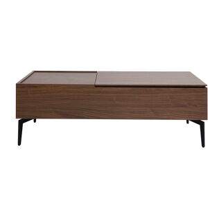Miliboo Table basse relevable rectangulaire bois foncé finition noyer et métal noir L103 cm SEDA - Publicité Miliboo Table basse relevable rectangulaire bois foncé finition noyer et métal noir L103 cm SEDA - Publicité