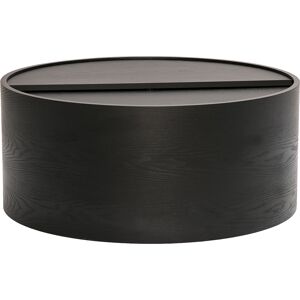 Miliboo Table basse ronde bois noir avec plateau pivotant et rangement D80 cm DALI - Publicité Miliboo Table basse ronde bois noir avec plateau pivotant et rangement D80 cm DALI - Publicité